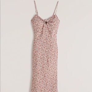 Abercrombie Knot-Front Slip Midi Dress